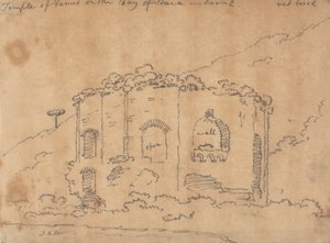 Świątynia Wenus nad zatoką Baia, 2 grudnia autorstwa John Robert Cozens