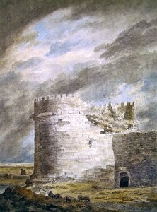 Grób Cecylii Metelli, Capo di Bore, niedaleko Rzymu (ołówek i akwarela na papierze) autorstwa John Robert Cozens