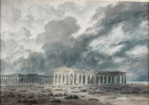 Dwie wielkie świątynie w Paestum autorstwa John Robert Cozens