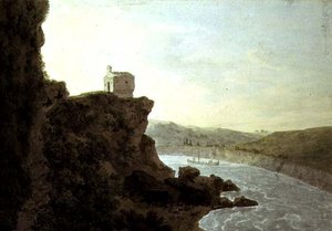 Widok na Tyber w pobliżu Ponte Molle, trzy mile od Rzymu autorstwa John Robert Cozens