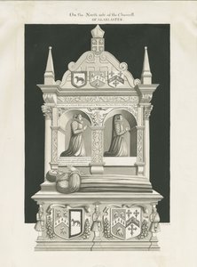 Kościół Eccleshall - grób biskupa Williama Overtona: rysunek w sepii, nd [XIX wiek] (rysunek)