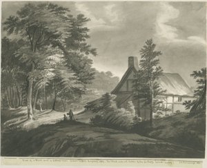 Rugeley - Domek w pobliżu Etchinghill: rysunek rozmyty w ciemnej sepii, 1835