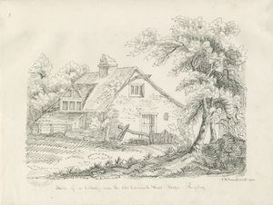 Rugeley - Domek w pobliżu Old Cannock Wood Forges: rysunek piórem i tuszem