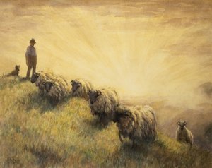 Pasterz przynoszący do domu swoją trzodę autorstwa John Robert Keitley Duff