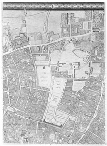 Mapa Moorfields i Hoxton, Londyn, 1746 r