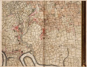 Mapa Bow, Stratford, Blackwall i Plaistow autorstwa John Rocque