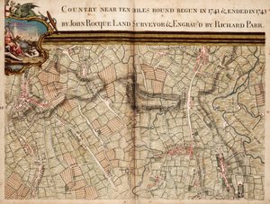 Mapa Highgate, Kentish Town, Holloway, Tottenham i Newington autorstwa John Rocque