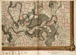 Mapa Mottingham, Bromley i Chislehurst autorstwa John Rocque