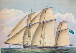 Uzbrojony lugger naciągnięty na ciasno z kompletem żagli, 1825