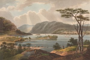 Widok z Fishkill patrzący na West-Point nr 15 portfolio z rzeką Hudson, 1825.