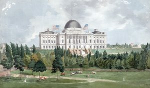 Zachodni front Kapitolu Stanów Zjednoczonych z krowami na pierwszym planie 1831 (olej na płótnie)