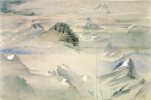 Szczyty Alpejskie: Jungfrau i inne, 1846 autorstwa John Ruskin