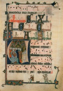Kopia strony z antyfonarza Beaupre, XIX w. (wc na papierze) autorstwa John Ruskin