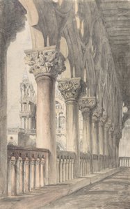 Loggia Pałacu Książęcego, Wenecja, 1849-50. autorstwa John Ruskin