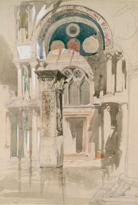 Część Bazyliki Świętego Marka, Wenecja: Szkic po deszczu, 27 maja 1846 r. autorstwa John Ruskin