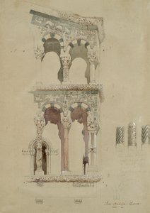 Część fasady zniszczonego kościoła San Michele in Foro, Lucca, jak pojawiła się w 1845 r., Ma autorstwa John Ruskin