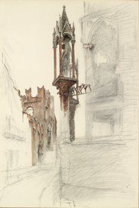 Studium niszy otaczającej grobowiec Cansignorio della Scala w Weronie, 1869 autorstwa John Ruskin