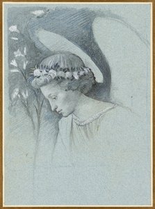 Studium Głowy Anioła Gabriela w „Aniołku zapowiadającym” Filippo Lippiego, 28 czerwca 1870. autorstwa John Ruskin