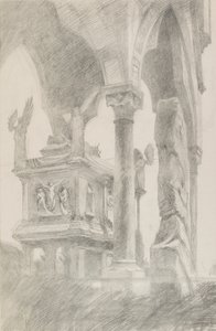 Studium grobowca Mastino II della Scala w Weronie, c1869. autorstwa John Ruskin