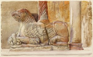 Gryf niosący północny szyb zachodniego wejścia do Duomo, Werona, 18-28 czerwca 1869 autorstwa John Ruskin