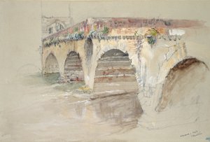 Ponte della Pietra, Werona, 14-17 czerwca 1869 r. autorstwa John Ruskin