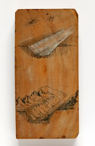 Rów w dolinie Chamonix i szczyty nad rowem, ok. 1856 (pióro i tusz oraz akwarela na drewnie) autorstwa John Ruskin