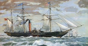 Britannia Samuela Cunarda (kolorowa litografia)