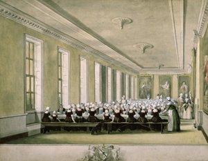Jadalnia dla dziewcząt w szpitalu Foundling Hospital, 1773 r.