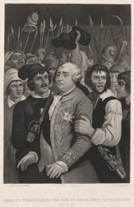 Ludwik XVI zagrożony przez tłum podczas wizyty w Tuileries autorstwa John Sartain