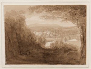 Opactwo Bolton, Yorkshire, 25-27 października 1824 (ołówek, pędzel i sepia na papierze)