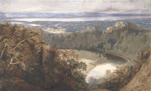 Widok Chepstow, Walia, 1834.