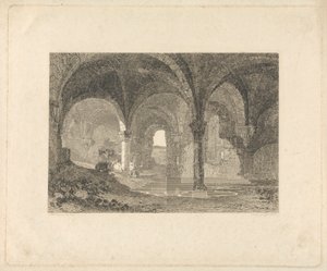 Krypta w opactwie Kirkstall, Yorkshire autorstwa John Scott