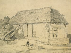 Stodoła w East Winch, Norfolk (ołówek na karcie) autorstwa John Sell Cotman