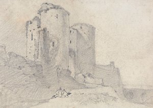 Zamek Beeston, Cheshire: wejście do zamku autorstwa John Sell Cotman
