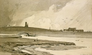 Kościół Blakeney i Wiveton Hall, 1818 r. autorstwa John Sell Cotman