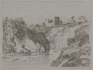 Zamek Nad Skalistym Wąwozem autorstwa John Sell Cotman