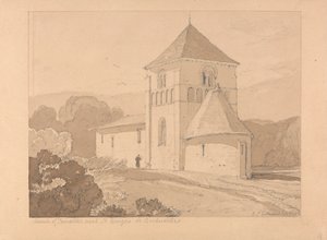 Kościół Yainville, niedaleko Saint Georges de Boscherville, Normandia autorstwa John Sell Cotman