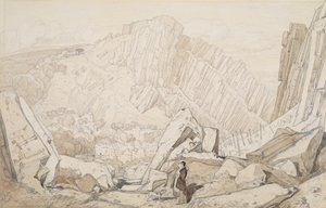 Domfront I, z serii „Normandia” (ołówek i pranie na papierze) autorstwa John Sell Cotman