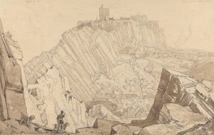 Domfront, patrząc na południowy wschód autorstwa John Sell Cotman