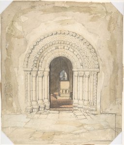 Wejście, kościół w Heckingham autorstwa John Sell Cotman