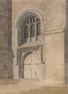 Drzwi i okno kościoła autorstwa John Sell Cotman