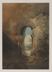 Doorway to the refektarz, Kirkham Priory, Yorkshire, 1804 (wc nad ołówkiem) autorstwa John Sell Cotman