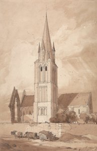 Kościół Douvres, Normandia autorstwa John Sell Cotman