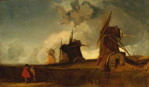Młyny odwadniające w Fens, Croyland, Lincolnshire autorstwa John Sell Cotman