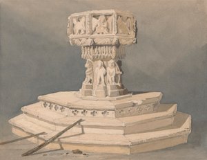 Czcionka w kościele Happisburgh w Norfolk autorstwa John Sell Cotman