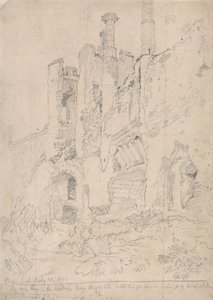 Zamek Framlingham, Suffolk: Część zrujnowanego wnętrza autorstwa John Sell Cotman