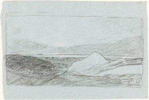 Krajobraz ze wzgórzami i wodą autorstwa John Sell Cotman