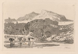 Liber Studiorum: Tablica 21, Widok w północnej Walii, 1838. autorstwa John Sell Cotman