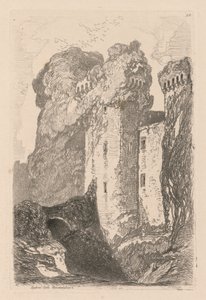 Liber Studiorum: Płyta 24, Zamek Ragland, Monmouthshire autorstwa John Sell Cotman