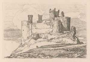 Liber Studiorum: Tablica 25, Zamek Harlech, Płn. Walia autorstwa John Sell Cotman